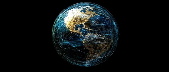Fototapeta premium Digital representation of interconnected globe.