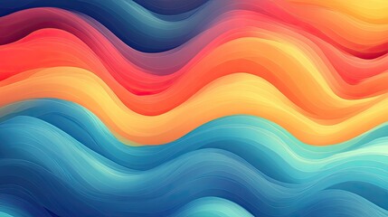 Fototapeta premium Vibrant abstract waves of color blending seamlessly in a dynamic, flowing pattern