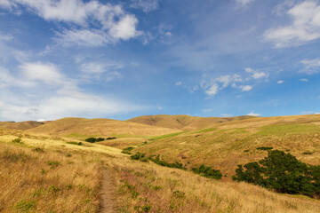 Fototapeta premium landscape with hills and blue sky