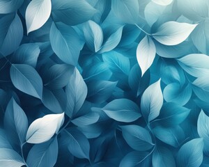 Elegant blue leaves background texture.