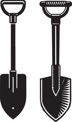 Auger Rustic Tool for Gardening, Silhouette vector art illustration