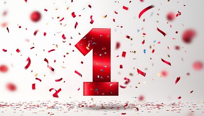 Red Number One Celebration Background