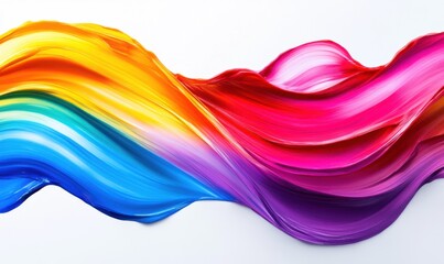 Fototapeta premium Colorful paint swirls, abstract art, vibrant hues, white background, design element