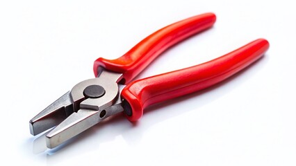 Fototapeta premium Miniature Pliers, Top View, Isolated White Background, Tilt-Shift Photography, Tools
