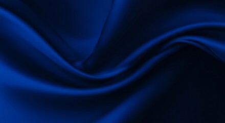 The vibrant blue color and luxurious texture of this silk fabric are emphasized by its soft folds and the delicate play of light and shadow