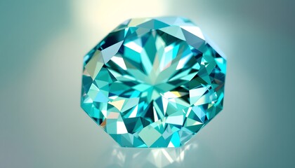 Fototapeta premium Brilliant Blue Gemstone Diamond Facet Sparkle