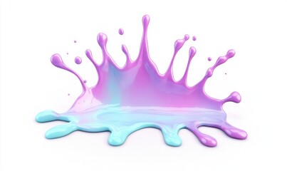 Pastel paint splash, vibrant colors, white background, liquid explosion, design element