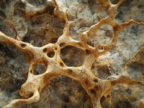 Discover the mesmerizing textures of nature with this stunning macro photograph showcasing intricate patterns and formations in weathered rock Explore the captivating details of erosion and