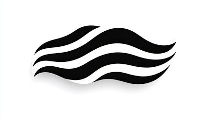 Obraz premium Abstract black and white wave design representing movement and fluidity in a minimalist style