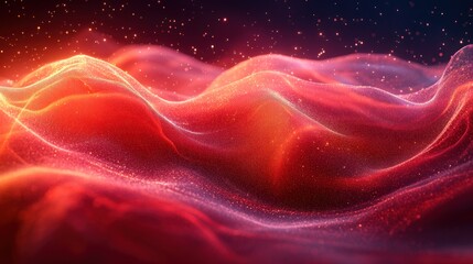 Abstract waves of light and color creating a dynamic, ethereal landscape.