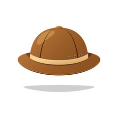 Safari hat. Hiking hat vector isolated on white background.