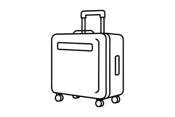 Line art of trolley bag vector style illustration2.eps