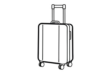 Line art of trolley bag vector style illustration4.eps