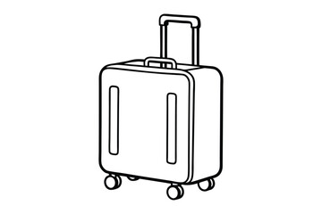 Line art of trolley bag vector style illustration5.eps
