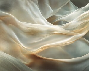 Obraz premium Abstract Cream and Beige Woven Fabric Waves Texture Background