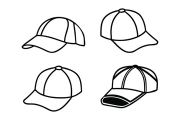 Line art of baseball caps vector style illustration2.eps