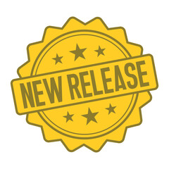 new release stamp sign symbol vector flat icon	