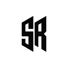 SR monogram logo design letter text name symbol monochrome logotype alphabet character simple logo