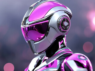  a futuristic fashion illustration of a person in a robotic suit