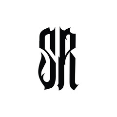 SR monogram logo design letter text name symbol monochrome logotype alphabet character simple logo