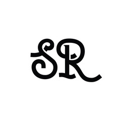 SR monogram logo design letter text name symbol monochrome logotype alphabet character simple logo