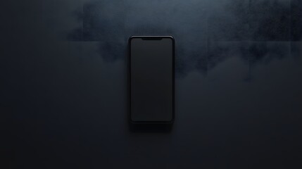 Black Smartphone on Dark Textured Background