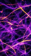 Abstract Purple and Orange Light Lines on Dark Background for Design