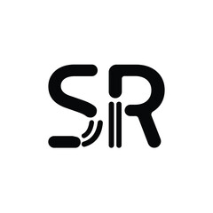 SR monogram logo design letter text name symbol monochrome logotype alphabet character simple logo