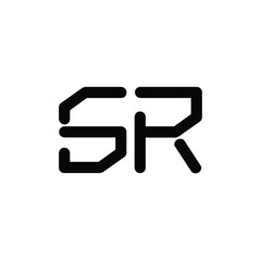 SR monogram logo design letter text name symbol monochrome logotype alphabet character simple logo