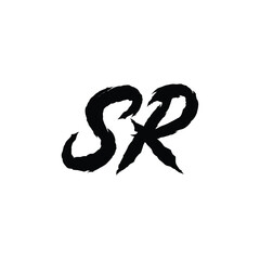 SR monogram logo design letter text name symbol monochrome logotype alphabet character simple logo