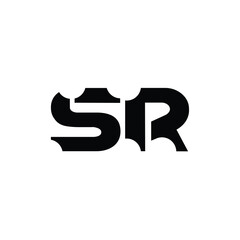 SR monogram logo design letter text name symbol monochrome logotype alphabet character simple logo
