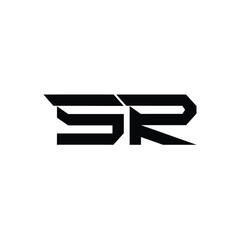 SR monogram logo design letter text name symbol monochrome logotype alphabet character simple logo