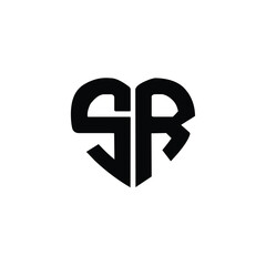 SR monogram logo design letter text name symbol monochrome logotype alphabet character simple logo