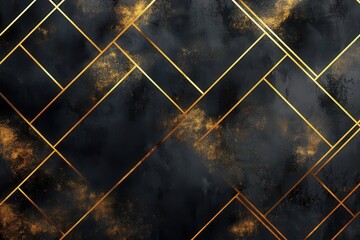 Elegant Black and Gold Abstract Geometric Pattern - Luxury Background Design