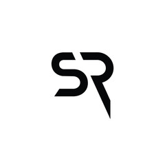 SR monogram logo design letter text name symbol monochrome logotype alphabet character simple logo