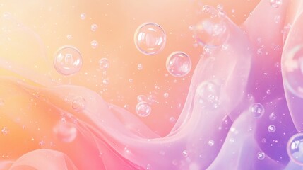 Ethereal Bubbles and Flowing Fabric A Pastel Dreamscape.