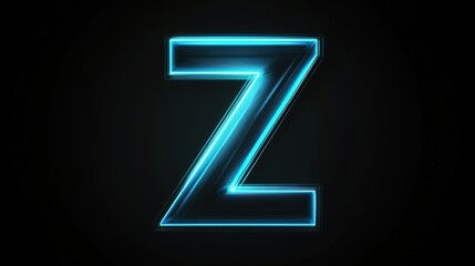 Fototapeta premium Abstract Neon Letter Z, Illuminated and Isolated on Black Background