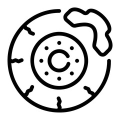 disc brake Line Icon