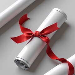 diploma with red ribbon