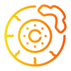 disc brake Line Gradient Icon