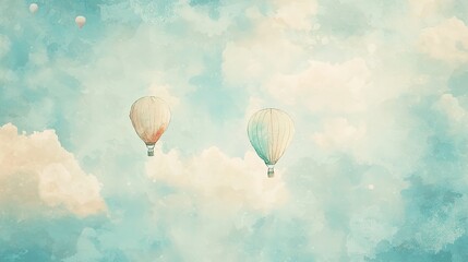 Obraz premium Hot Air Balloons Soaring in Sky