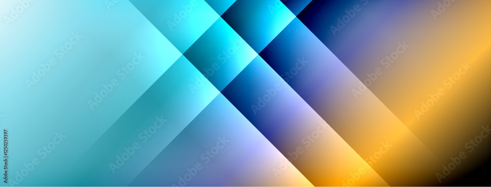 Poster Dynamic shadow lines with gradient colors geometric background