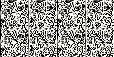 Cartoon hand-drawn doodles on the subject of summer holidays theme seamless pattern