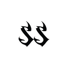 SS monogram logo design letter text name symbol monochrome logotype alphabet character simple logo