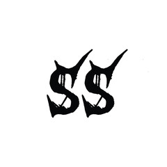 Fototapeta premium SS monogram logo design letter text name symbol monochrome logotype alphabet character simple logo