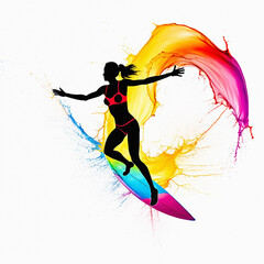 Obraz premium Surfing, waves, surfboards, sea breeze, weather, surfing competitions, surfing activities, swimming, beach, vacation, sunbathing, private care, tannery, waves, sea, beach, leisure, sports, exercise, h