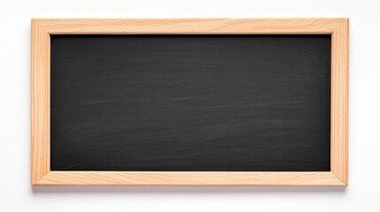 Blank chalkboard in a wooden frame, ideal for educational settings or creative projects