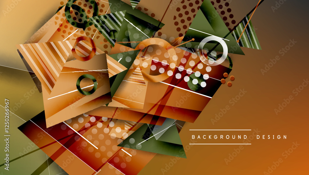 Poster creative triangles and circles composition