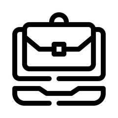 Suitcase with Laptop line icon