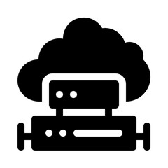 Cloud storage glyph icon